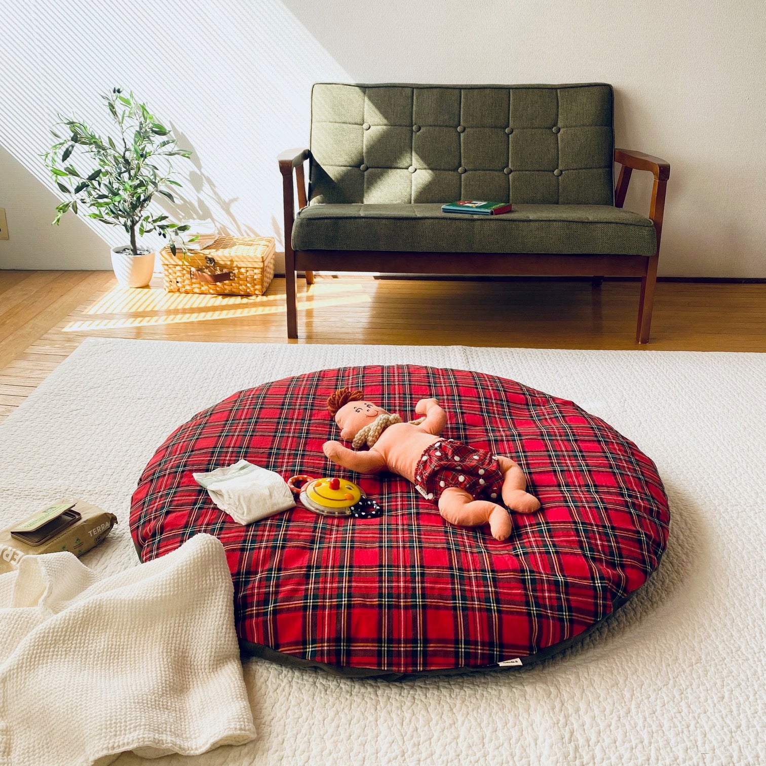【NEW】せんべい座布団セット tartan