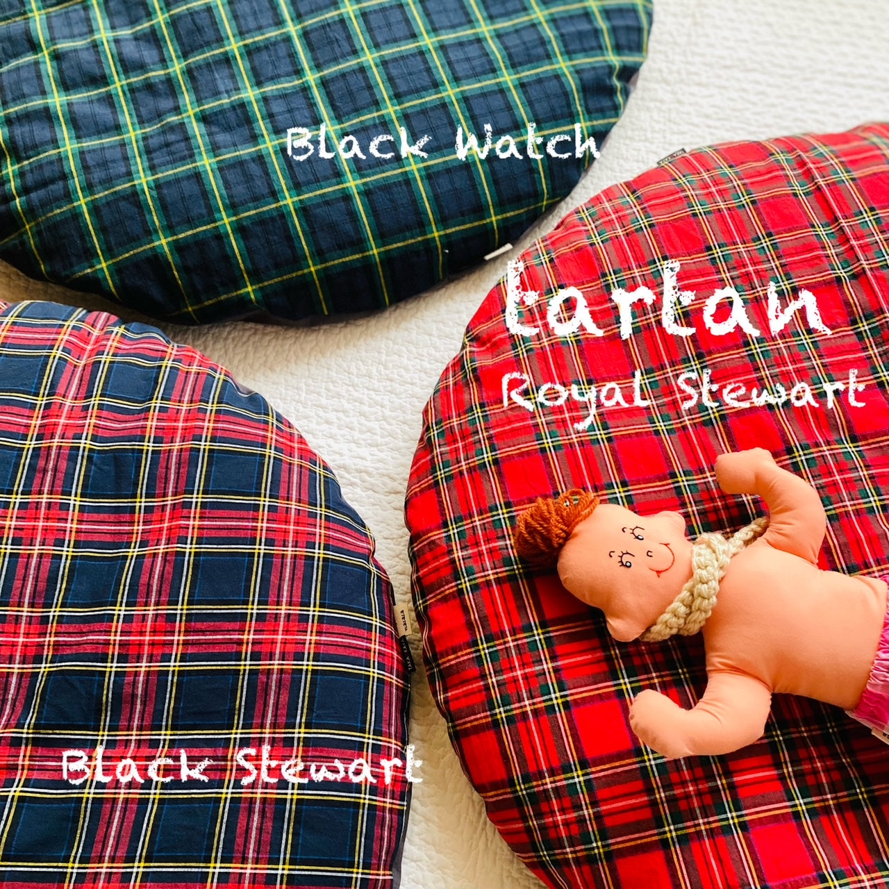 【NEW】せんべい座布団セット tartan