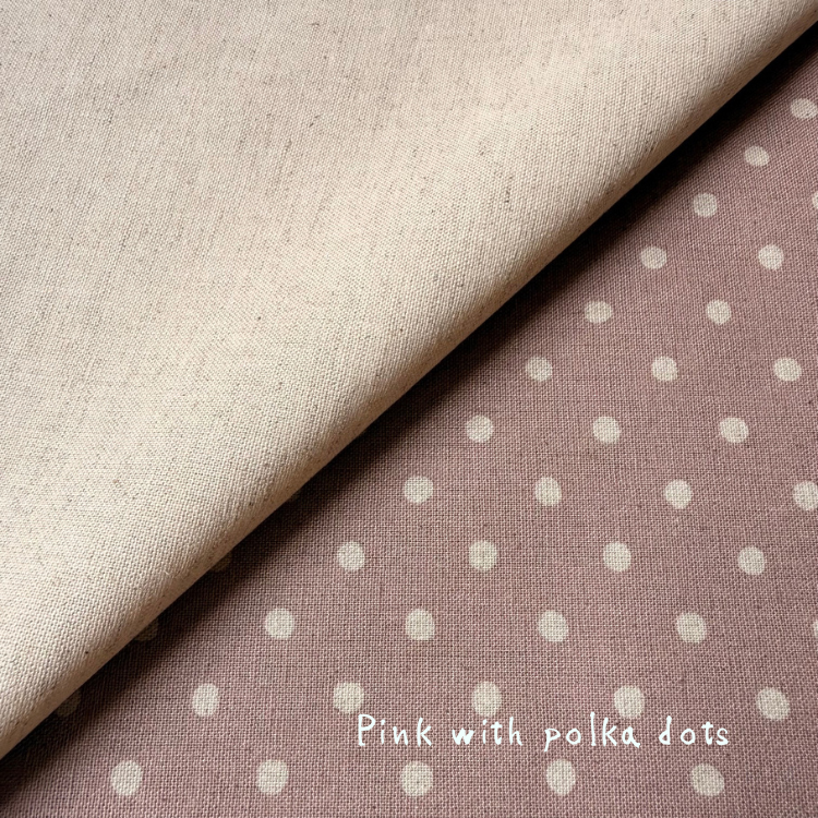 せんべい座布団セット Pink with polka dots