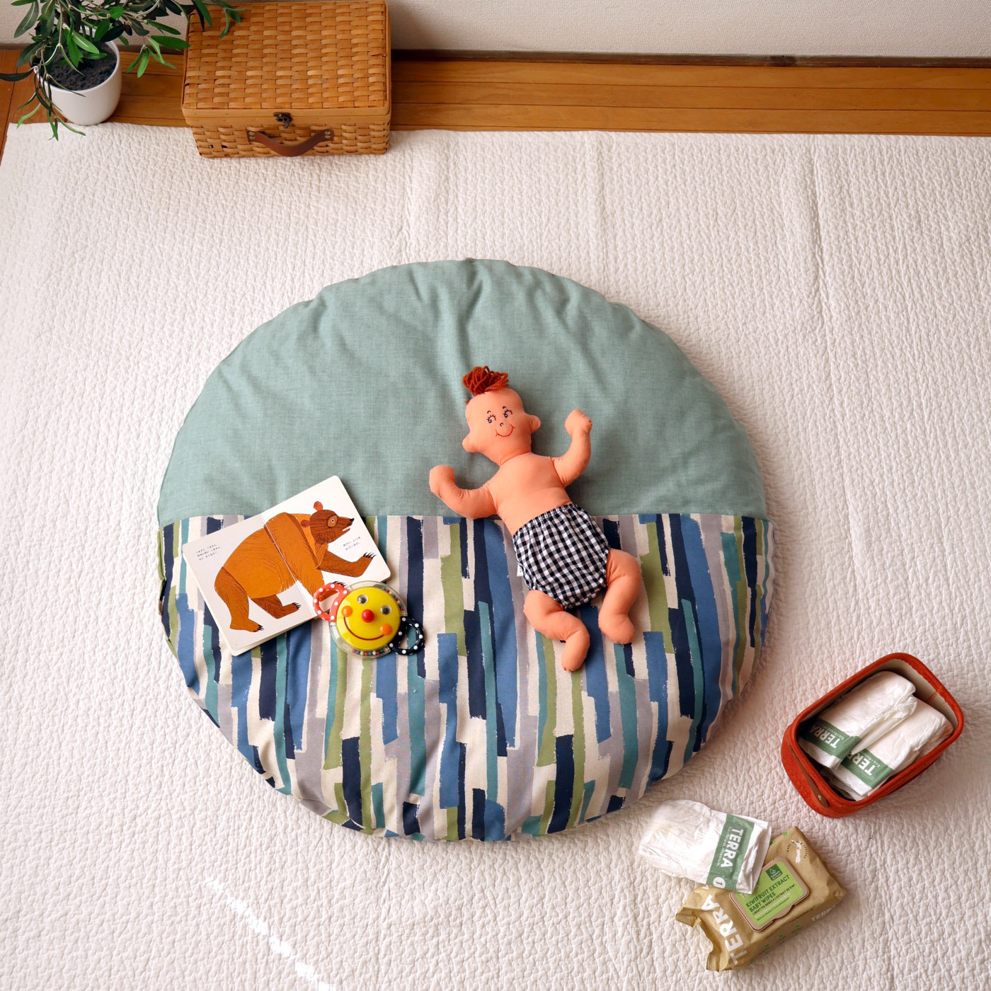 【NEW】せんべい座布団セット palette(パレット)blue