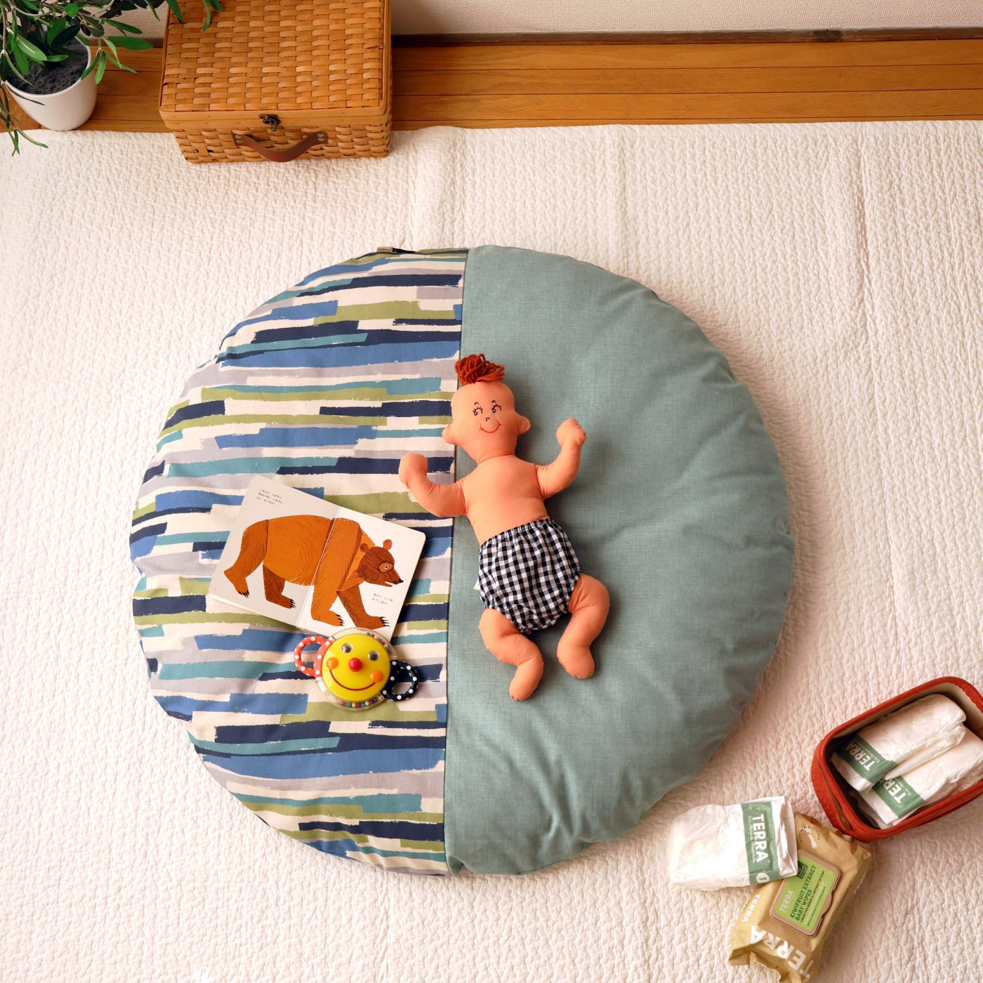 【NEW】せんべい座布団セット palette(パレット)blue