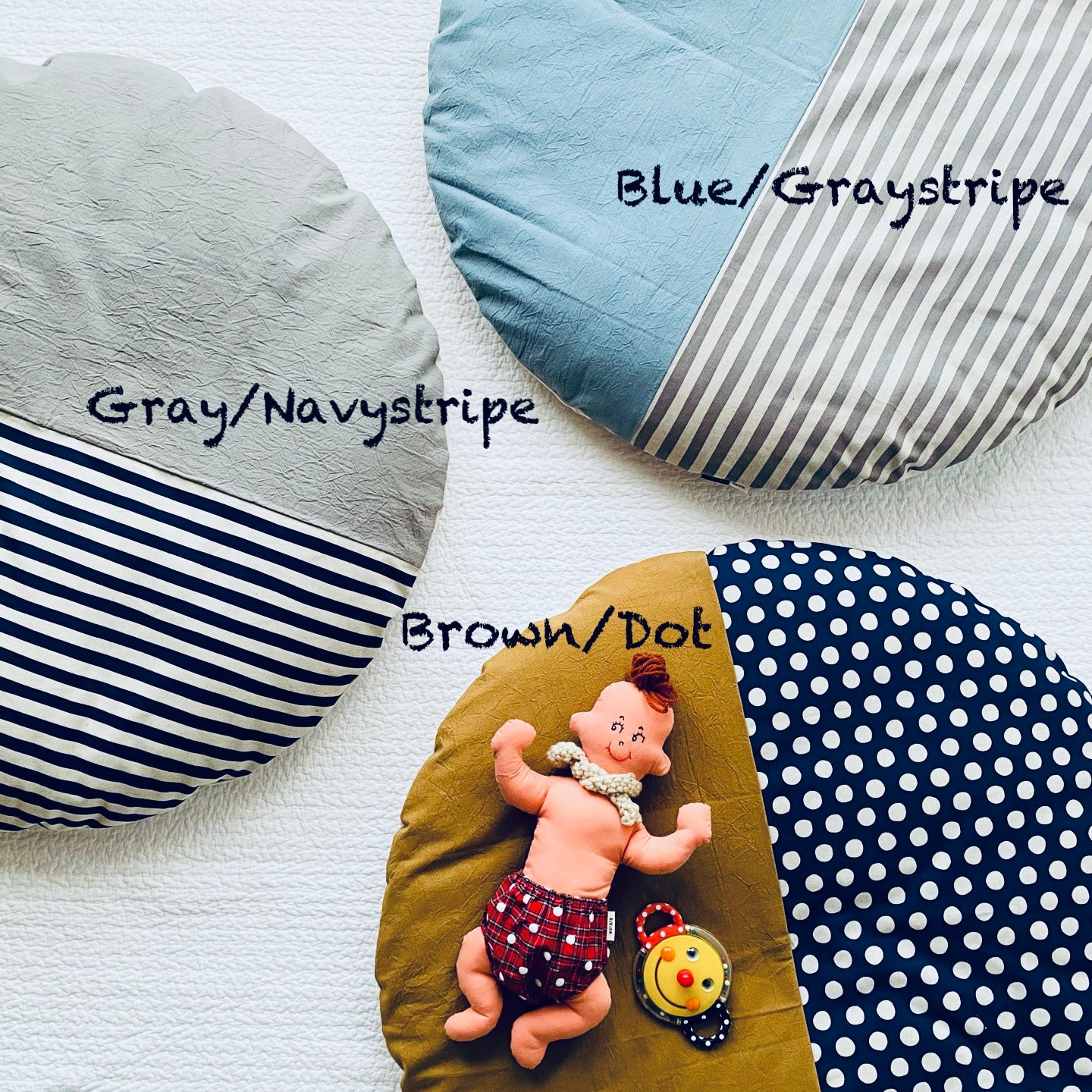 【数量限定】せんべい座布団セット　Blue/Graystripe