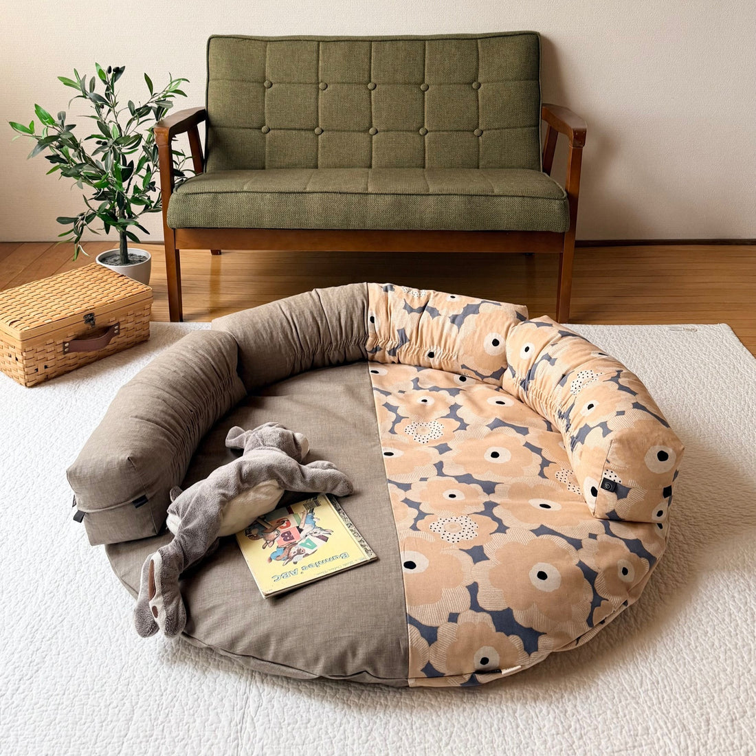 Bonheur Blue gray　HUG easeはぐいーす＆せんべい座布団セット