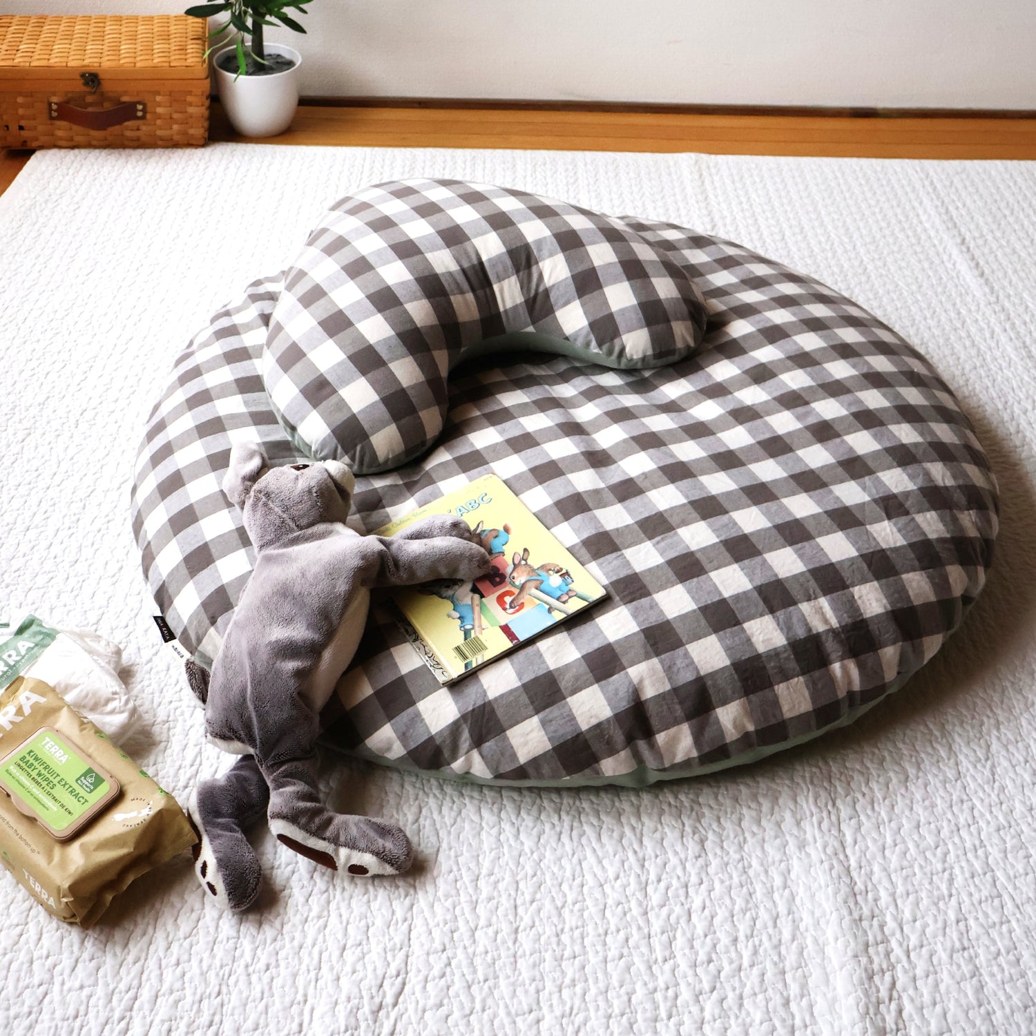 うたたねクッション  utane　gingham-check
