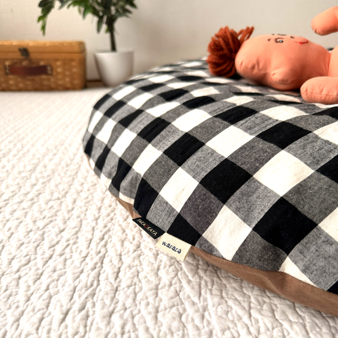 【数量限定】せんべい座布団セット　gingham black