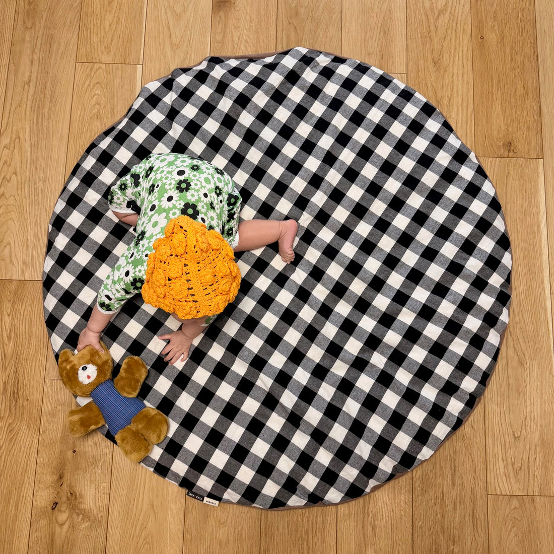 せんべい座布団カバー　gingham brack