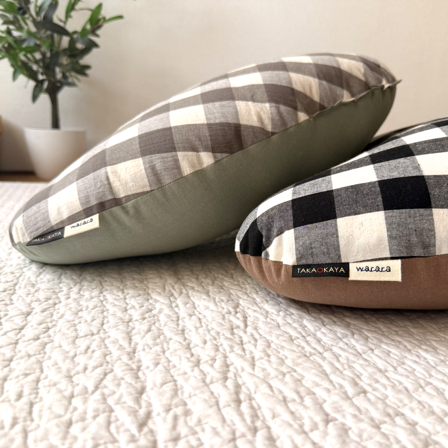 うたたねクッション  utane　gingham-check