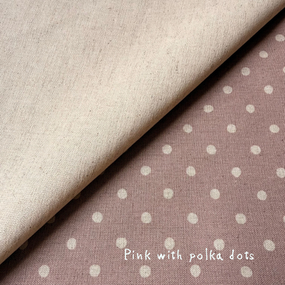 せんべい座布団セット　Pink with polka dots