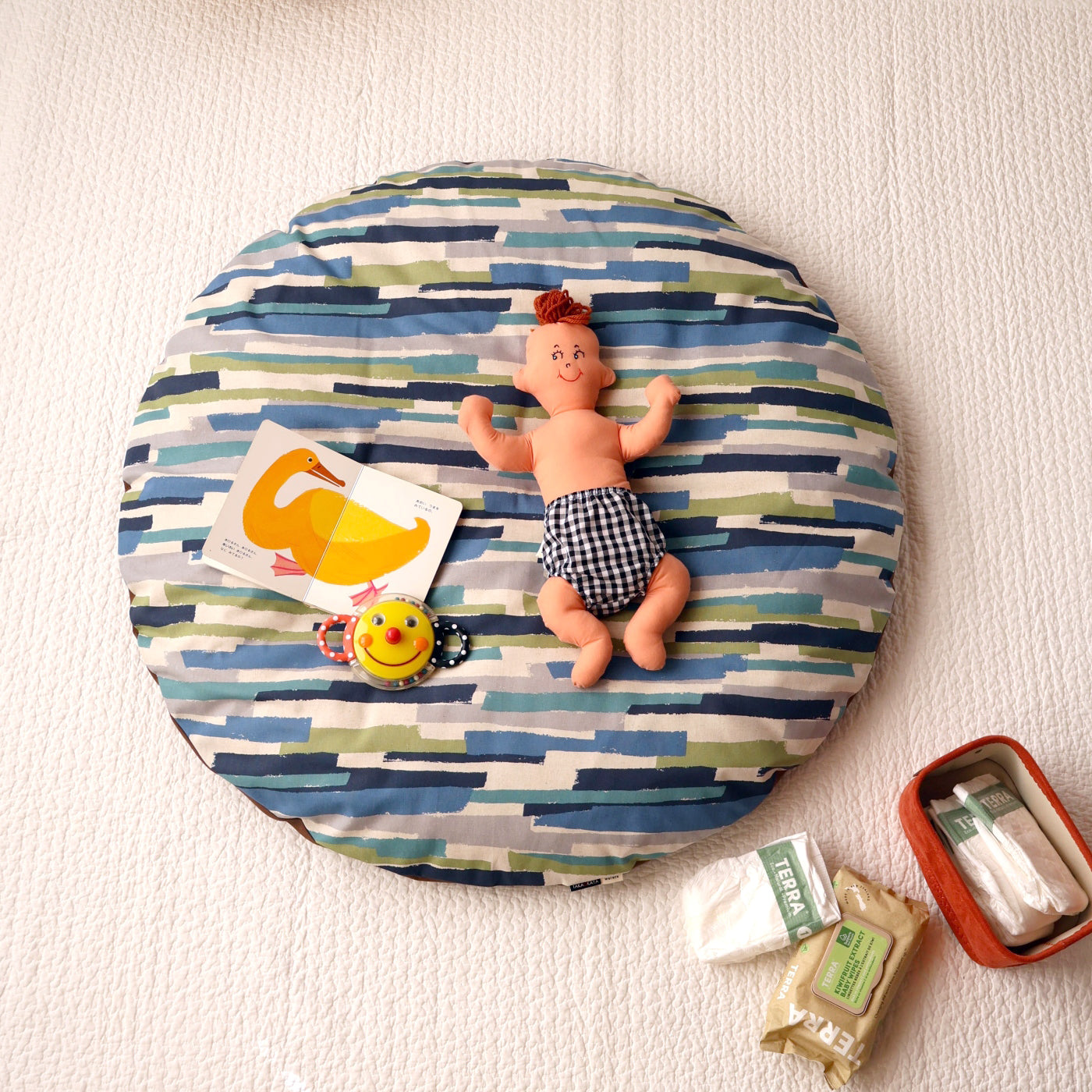 【NEW】せんべい座布団セット　palette（パレット）blue